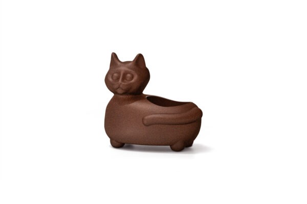 vaso pet para plantas mascote preto vaso gato marrom