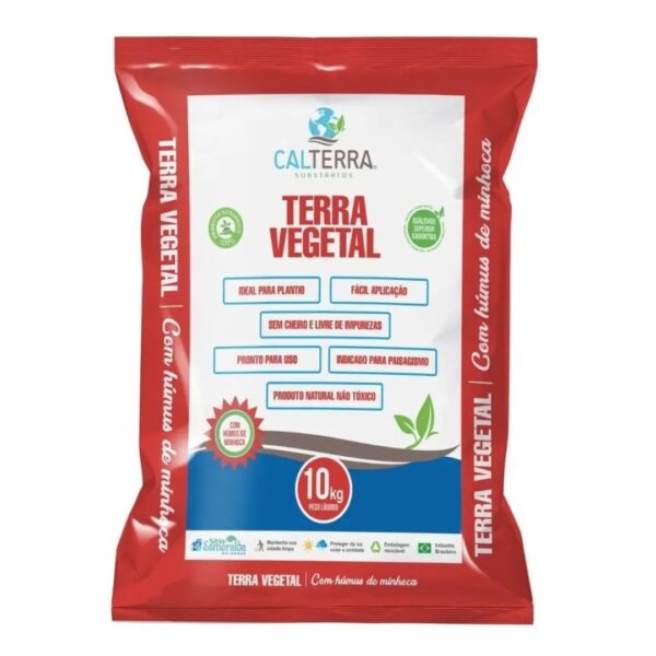 Terra vegetal com humus de minhoca 10kg CALTERRA