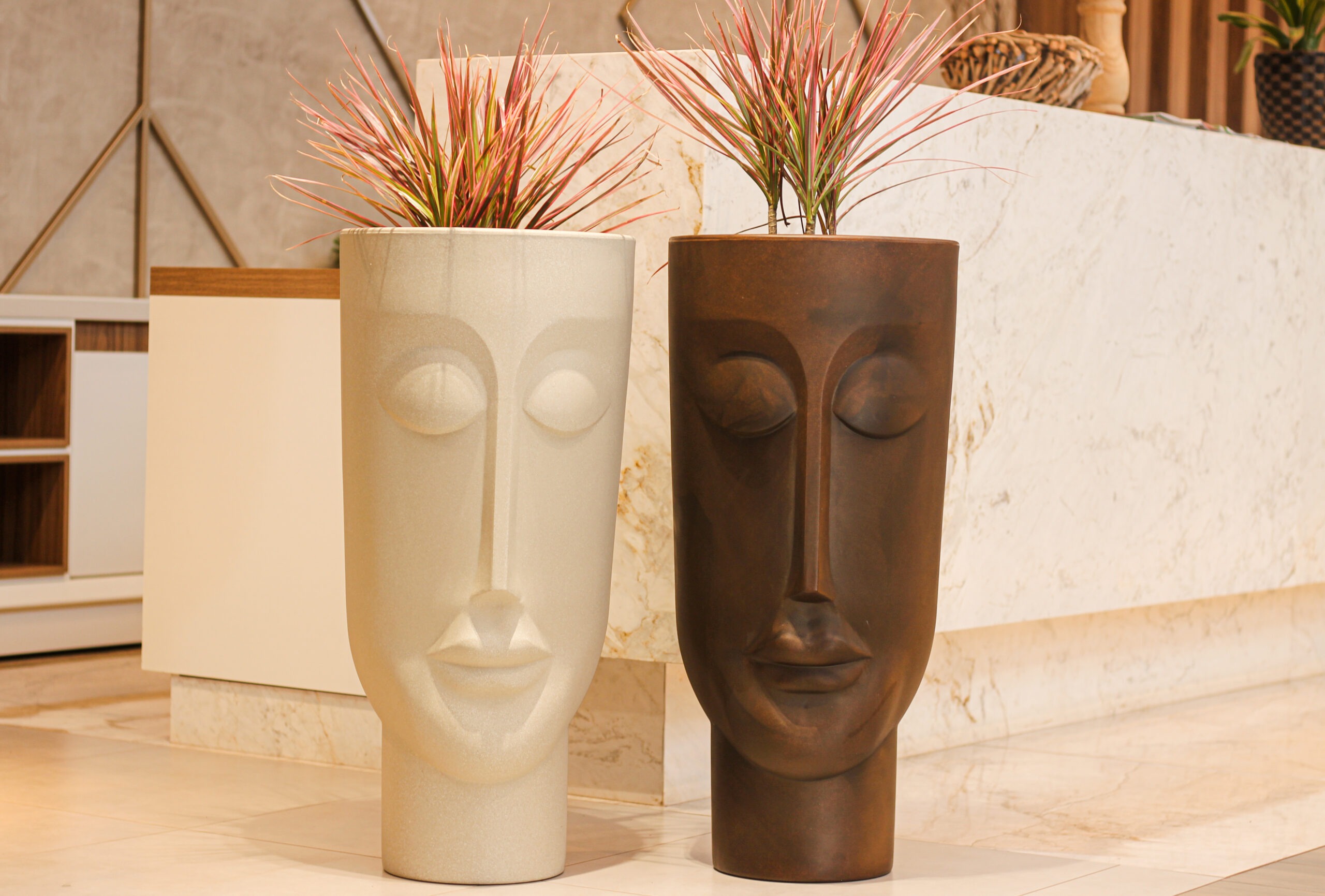 vaso face homem para plantas